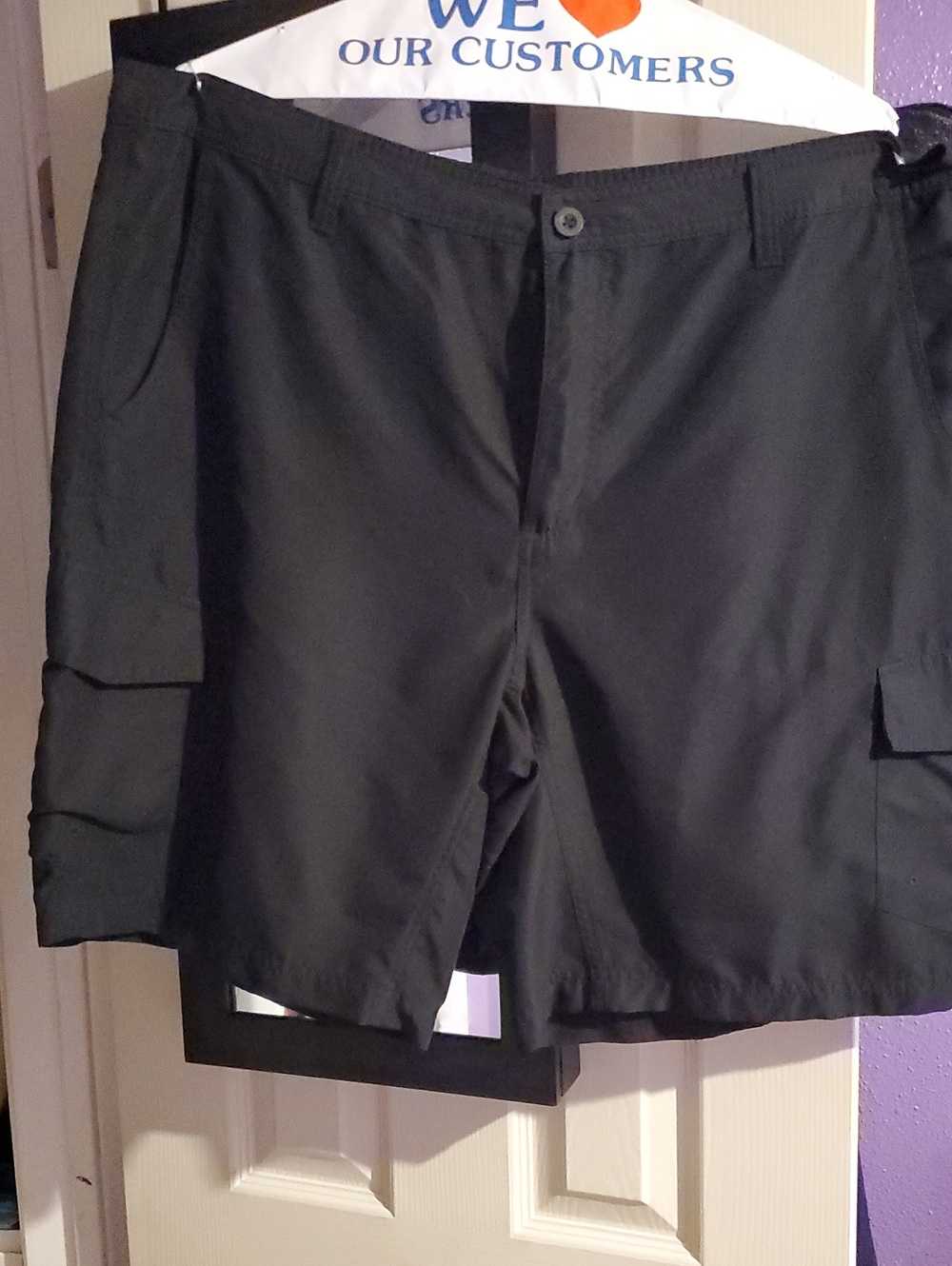 Big And Tall Black Mens Magellan Mens Size 40 Outdoors Black Cargo Shorts